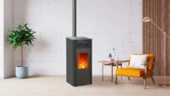 Poêle à Granulés Etanche Connecté EMAFLAM REVA 9 KW Noir -Supra Soldes emaflam reva noir 6