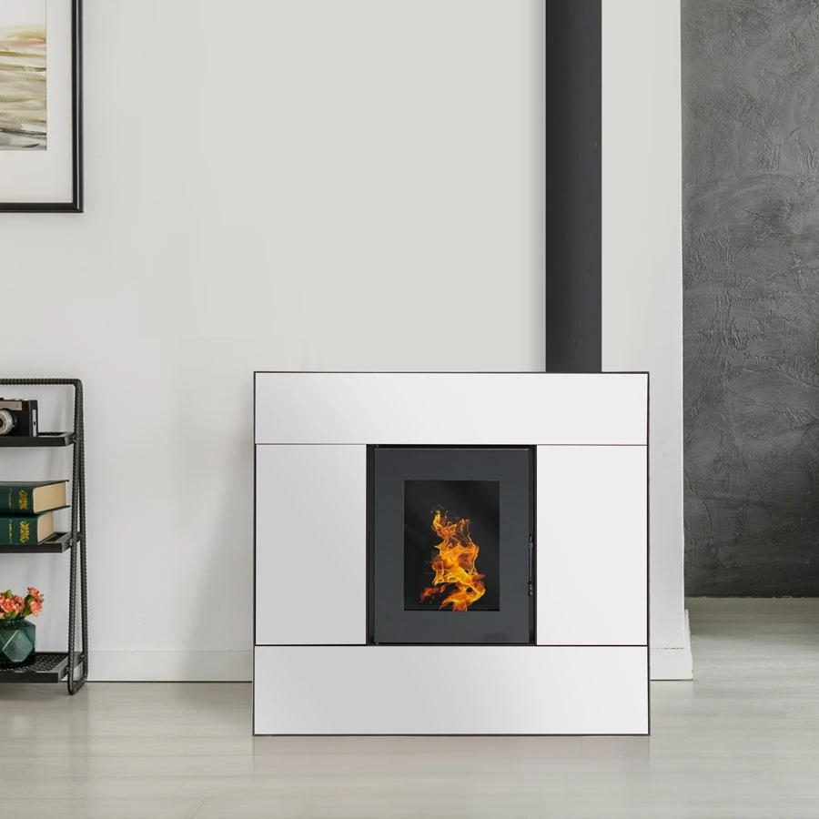 Poêle à Granulés Etanche EMAFLAM SYLA 9 KW Blanc 3 Poêle à Granulés Etanche EMAFLAM SYLA 9 KW Blanc