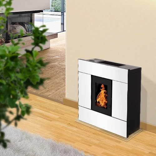 Poêle à Granulés Etanche EMAFLAM SYLA 9 KW Blanc 4 Poêle à Granulés Etanche EMAFLAM SYLA 9 KW Blanc – Image 2