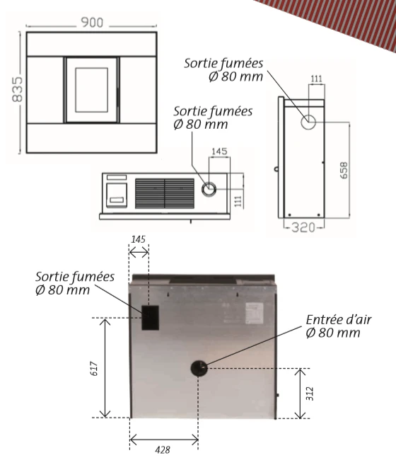 Poêle à Granulés Etanche EMAFLAM SYLA 9 KW Bordeaux 12 Poêle à Granulés Etanche EMAFLAM SYLA 9 KW Bordeaux – Image 10