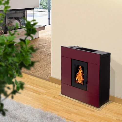 Poêle à Granulés Etanche EMAFLAM SYLA 9 KW Bordeaux 4 Poêle à Granulés Etanche EMAFLAM SYLA 9 KW Bordeaux – Image 2