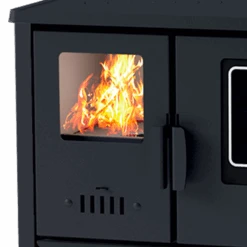 Cuisinière à Bois - BELLEZA Comera Luxe Gris - 7 KW -Supra Soldes focus feu aeration