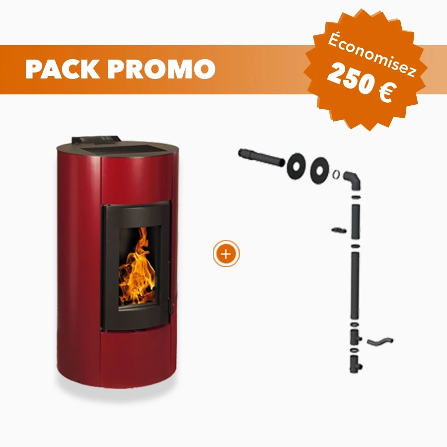 Pack Promo : Poêle à Granulés Etanche Avec Kit Ventouse - EMAFLAM NALA Bordeaux - 8.9 KW 3 Pack Promo : Poêle à Granulés Etanche Avec Kit Ventouse - EMAFLAM NALA Bordeaux - 8.9 KW