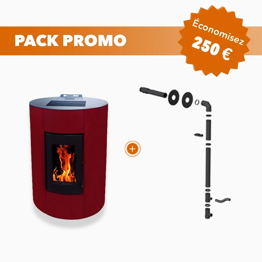 Pack Promo : Poêle à Granulés Etanche Canalisable Avec Kit Ventouse - EMAFLAM NOVA Bordeaux - 11.4 KW 3 Pack Promo : Poêle à Granulés Etanche Canalisable Avec Kit Ventouse - EMAFLAM NOVA Bordeaux - 11.4 KW