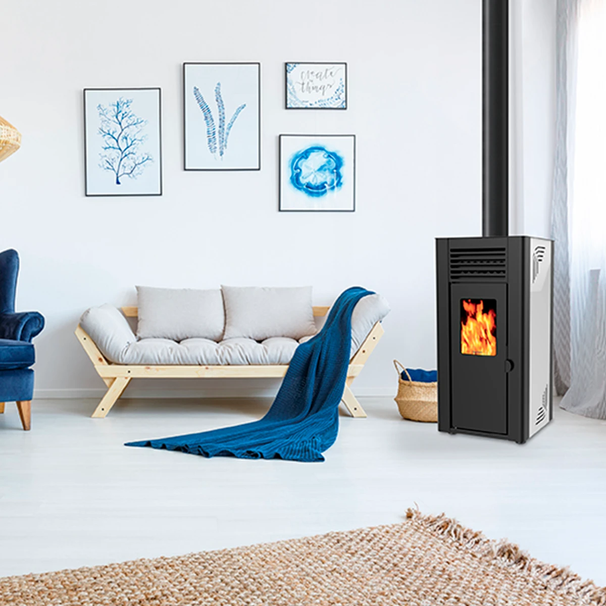 Poêle à Granulés SUPRA Orphée Blanc 10 KW 3 Poêle à Granulés SUPRA Orphée Blanc 10 KW