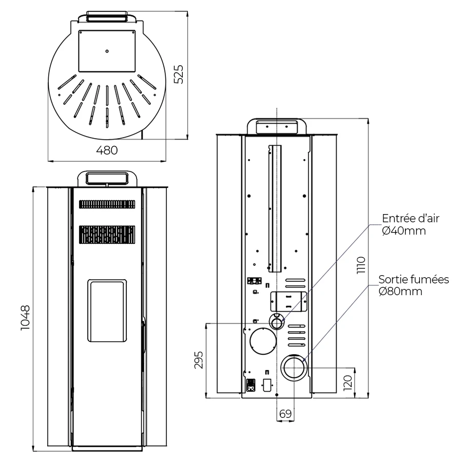Poêle à Granulés Etanche - EMAFLAM CALIXTE Noir - 12,1 KW 5 Poêle à Granulés Etanche - EMAFLAM CALIXTE Noir - 12,1 KW – Image 3