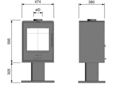 Poêle à Bois - MODERNA SLIM LUXE - 6.5kW -Supra Soldes moderna slim luxe 5090 3