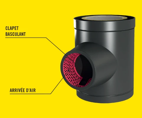 Té Régulateur POUJOULAT Régul'art émaillé Noir Diamètre 150 Mm 5 Té Régulateur POUJOULAT Régul'art émaillé Noir Diamètre 150 Mm – Image 3