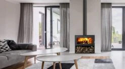 Poêle à Bois étanche SUPRA Larry Sur Bûcher 8,5 KW -Supra Soldes scene supra1